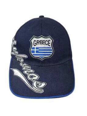 Karfil Greece Flag Blue Baseball Cap One Size OS Embroidered Adjustable Hat